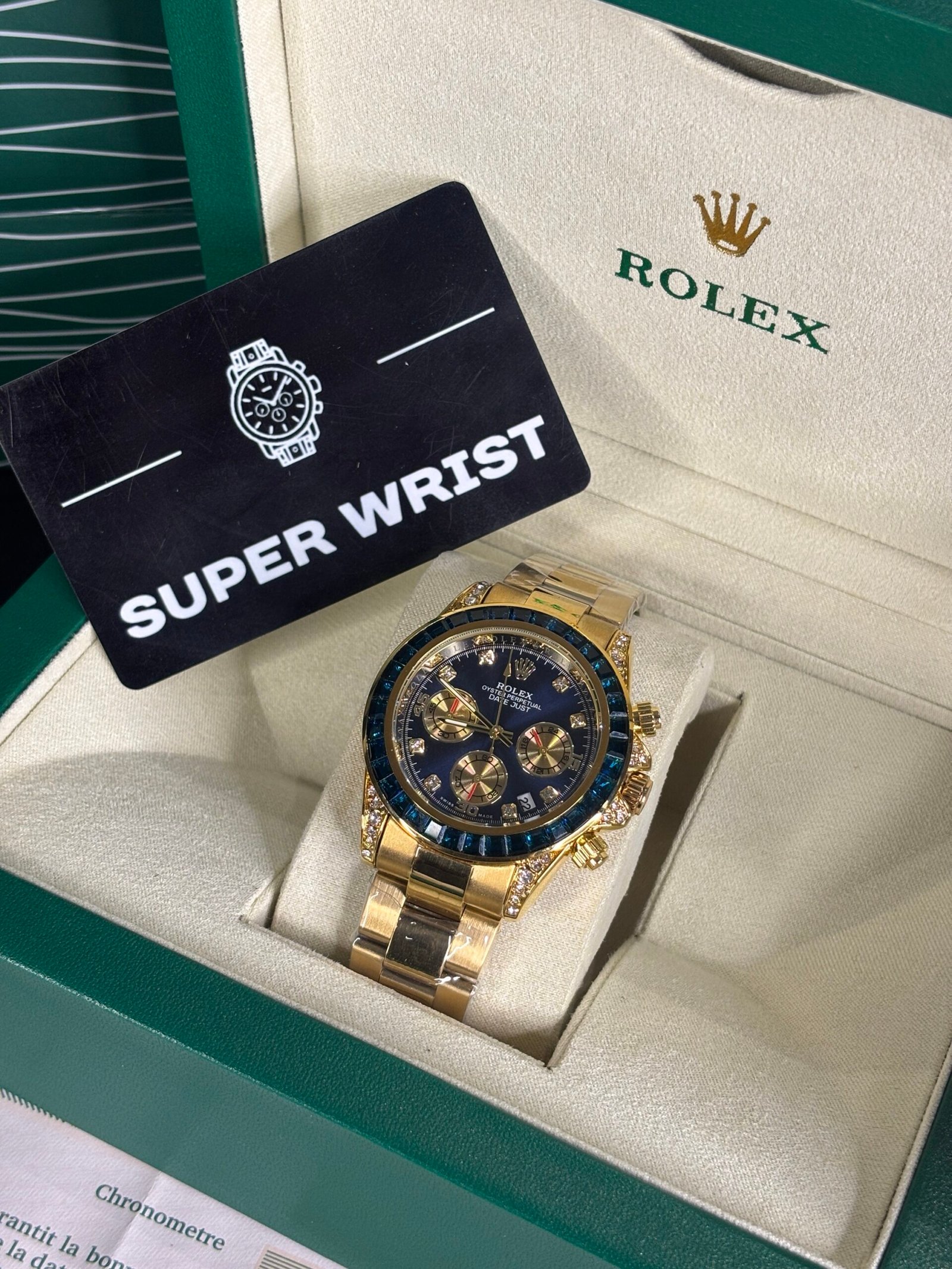 Rolex Oyster Perpetual Diamond Gold-Blue