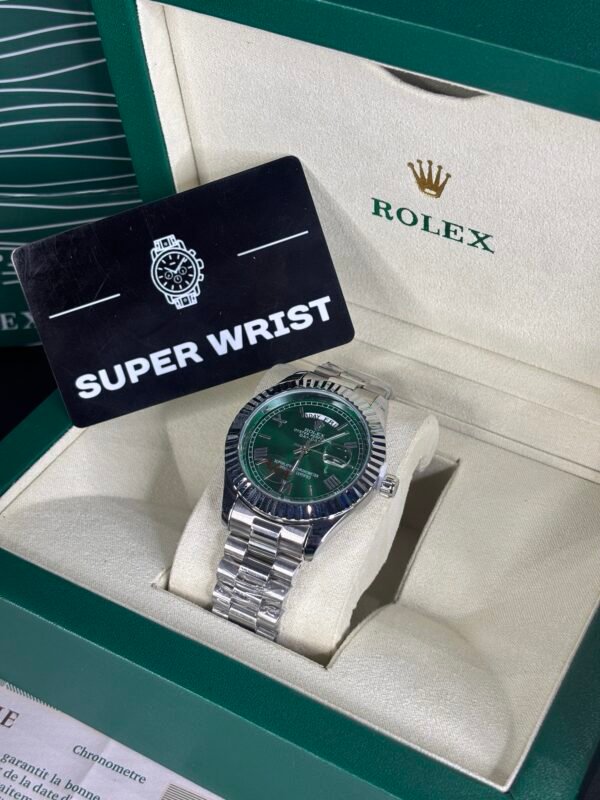Rolex Day Date 40 Silver-Green Dial
