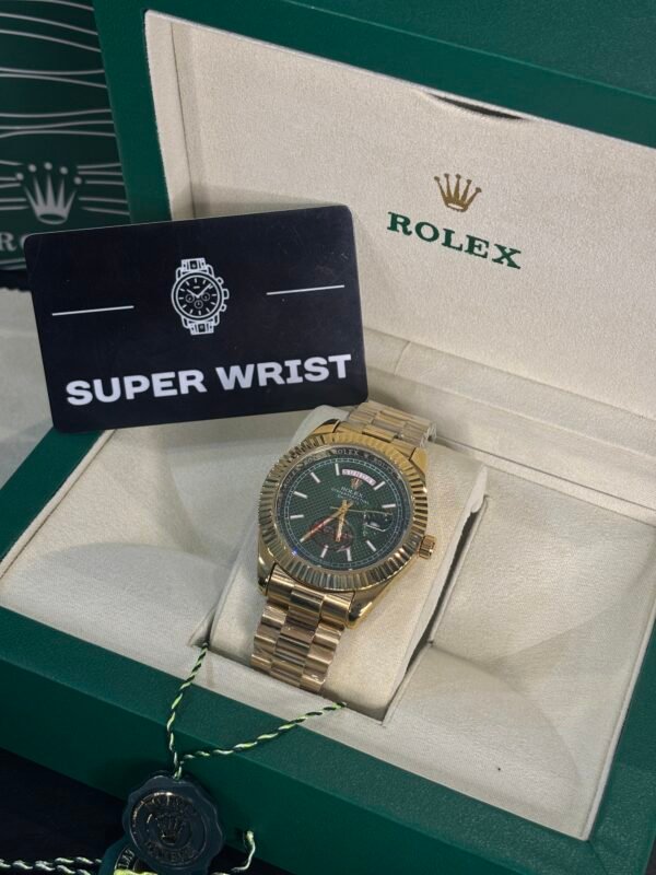 Rolex Oyster Perpetual Day-Date 40 Gold-Green Dot Dial