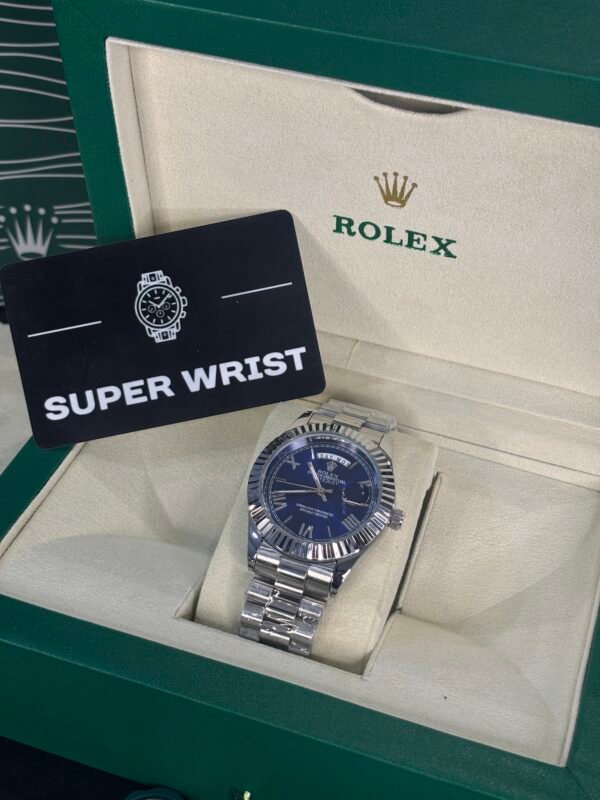 Rolex Oyster Perpetual Day-Date 40 Silver-Blue Dial