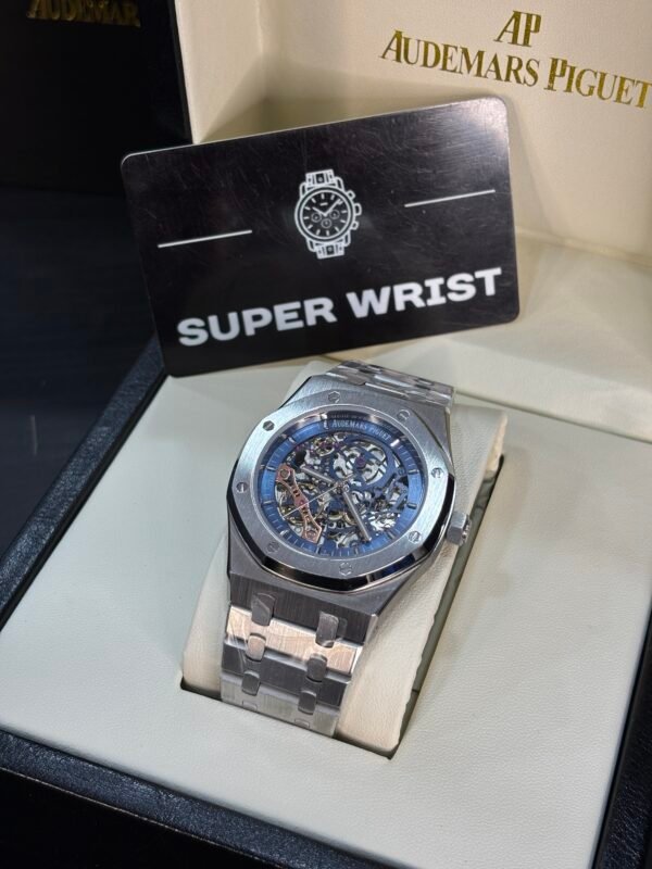 Audemars Piguet Royal Oak Skeleton Silver-Blue Dial - Image 2
