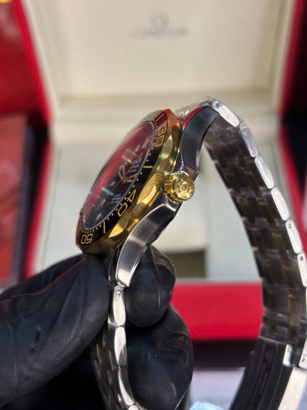 Omega Seamaster Diver 300M Two Tone Yellow Gold Black Dial - Image 3