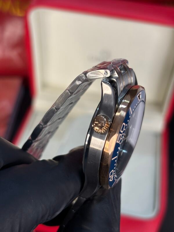 Omega Seamaster Diver 300M Co-Axial Master Chronometer – Two-Tone with Blue Ceramic Bezel and Copper Blue Dial - Image 8