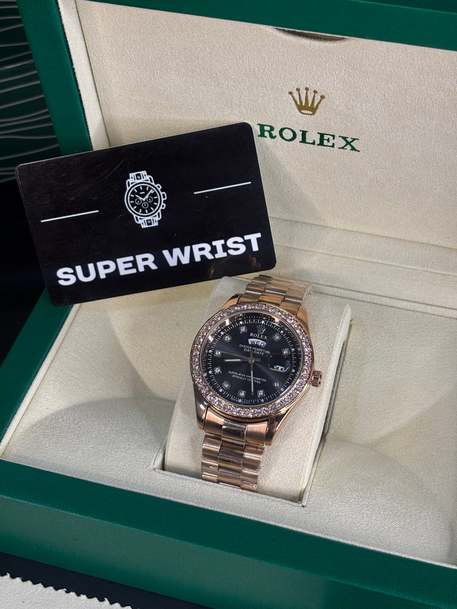 Rolex Oyster Perpetual Diamond Day-date Copper-Black Dial