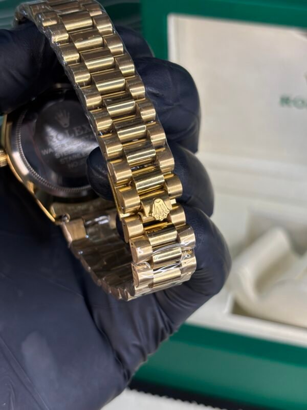 Rolex Oyster Perpetual Diamond Day-Date Gold-Black Dial - Image 7