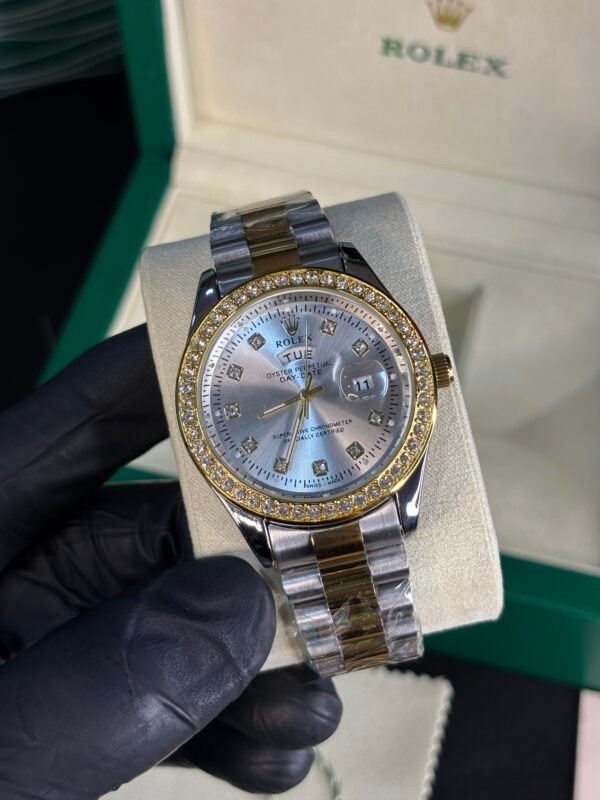 Rolex Oyster Perpetual Day-Date Diamond 40 Two tone White Dial - Image 7