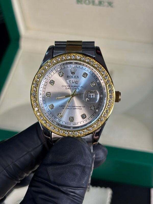 Rolex Oyster Perpetual Day-Date Diamond 40 Two tone White Dial - Image 6