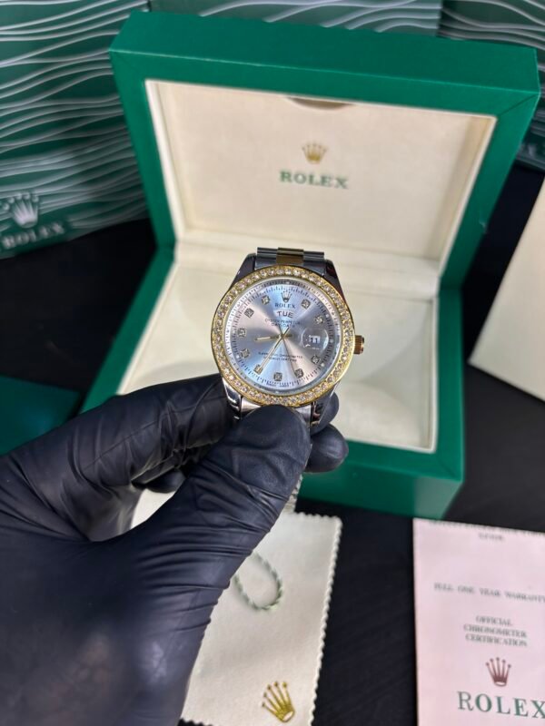Rolex Oyster Perpetual Day-Date Diamond 40 Two tone White Dial - Image 2