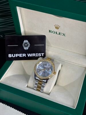 Rolex Oyster Perpetual Day-Date Diamond 40 Two tone White Dial