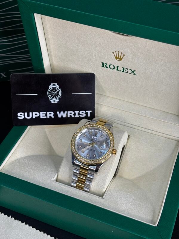 Rolex Oyster Perpetual Day-Date Diamond 40 Two tone White Dial