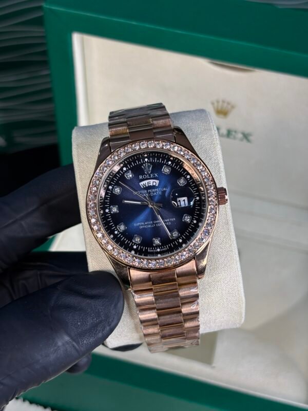 Rolex Oyster Perpetual Day-Date 40 Diamond Copper-Blue Dial - Image 4