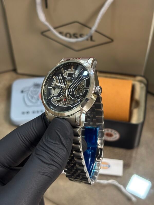 Fossil Tourbillon Automatic Silver-Black Dial - Image 3