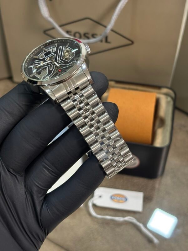 Fossil Tourbillon Automatic Silver-Black Dial - Image 5
