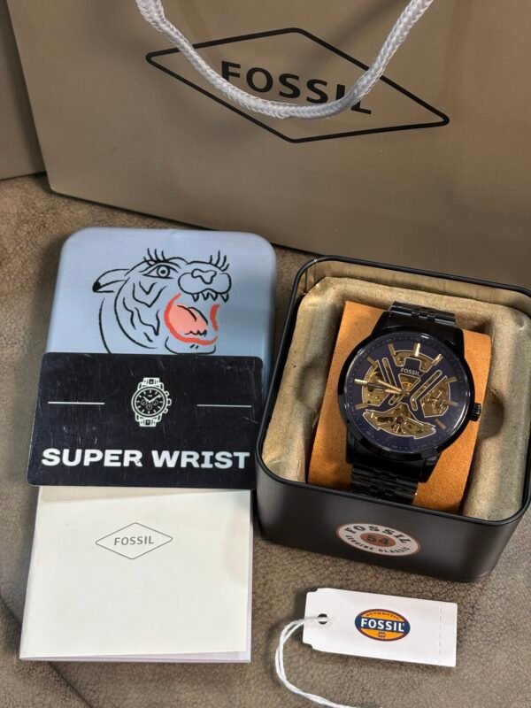 Fossil Tourbillon Automatic Black-Blue Dial