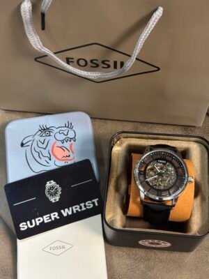 Fossil Townsman Automatic leather Black-Silver