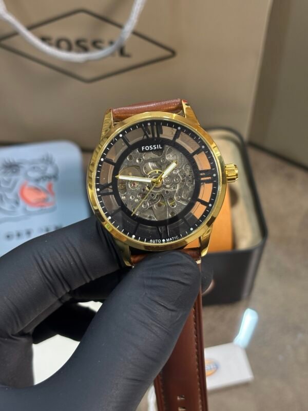 Fossil Townsman Automatic Leather Brown gold - Image 2