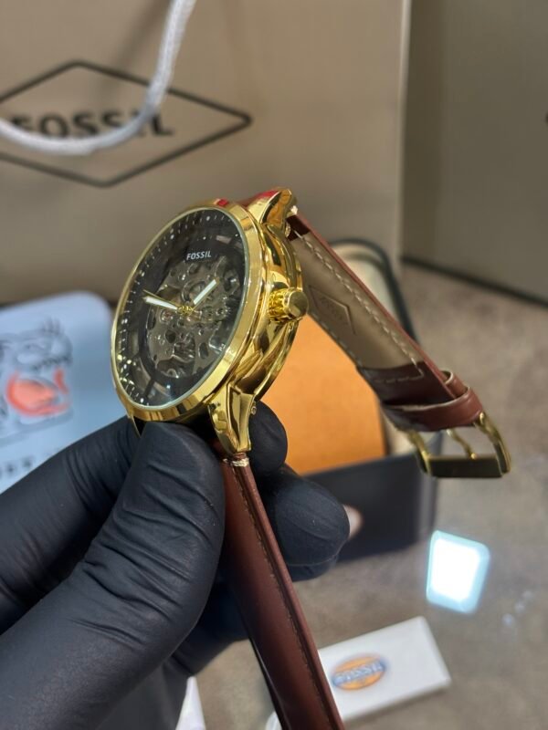 Fossil Townsman Automatic Leather Brown gold - Image 3
