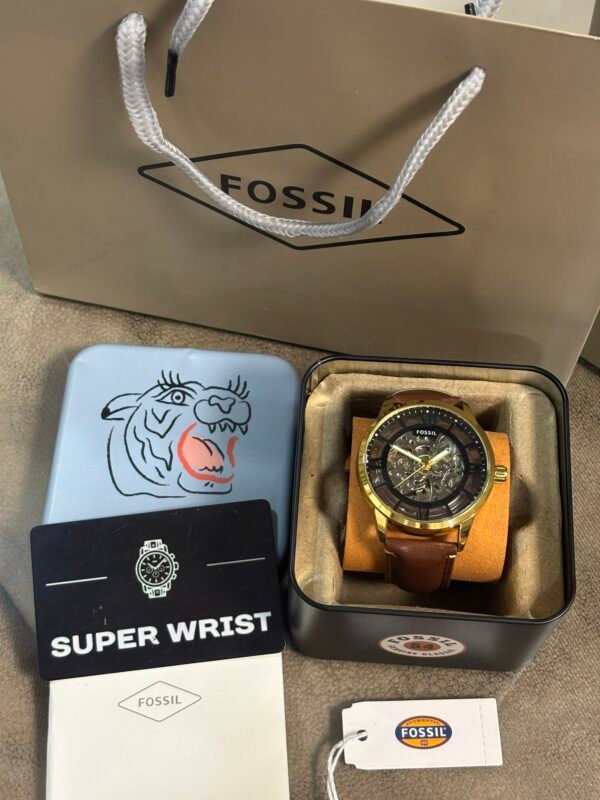 Fossil Townsman Automatic Leather Brown gold