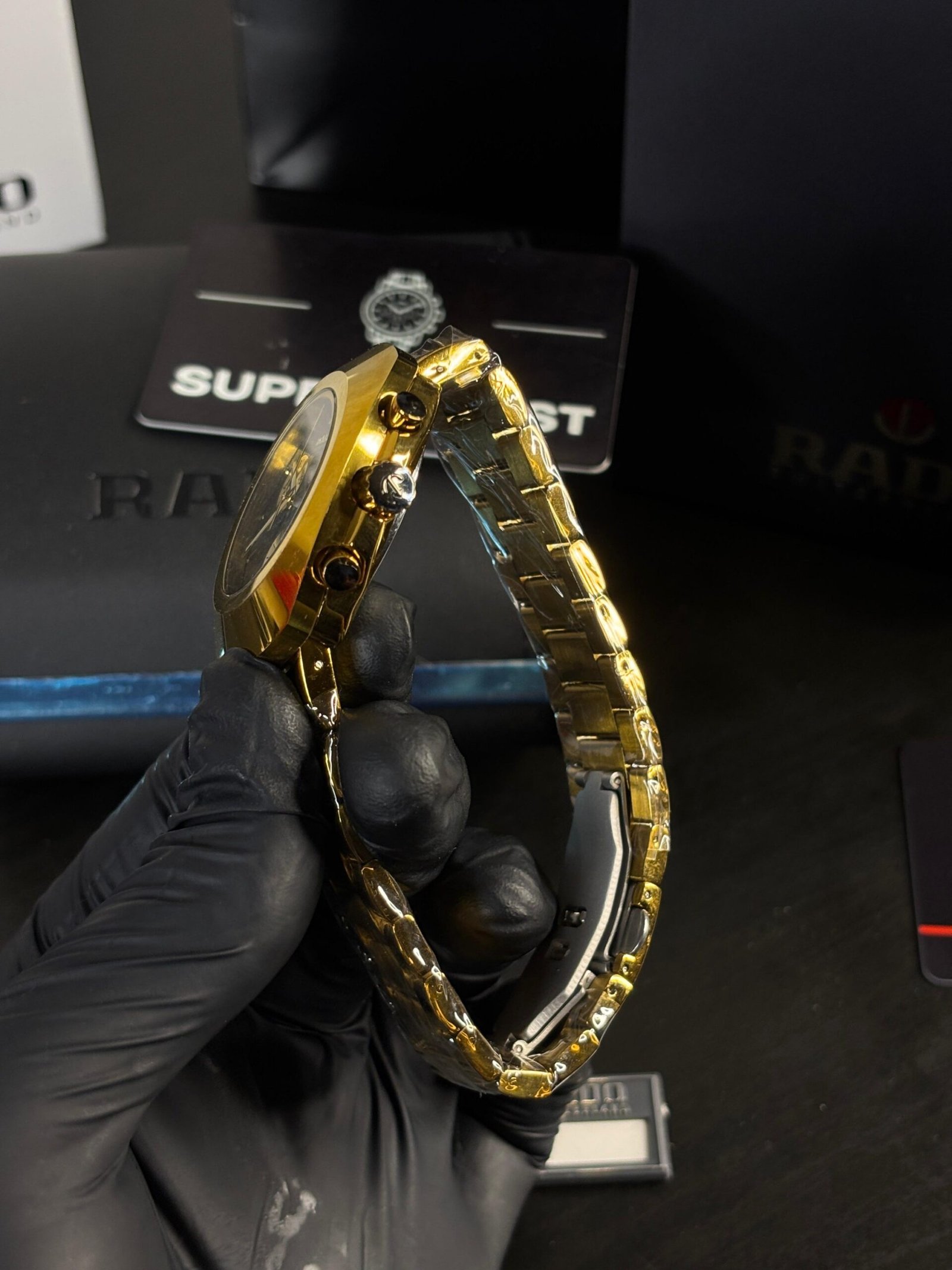 Rado 100M Chronograph AAA QUALITY Gold black - Image 4