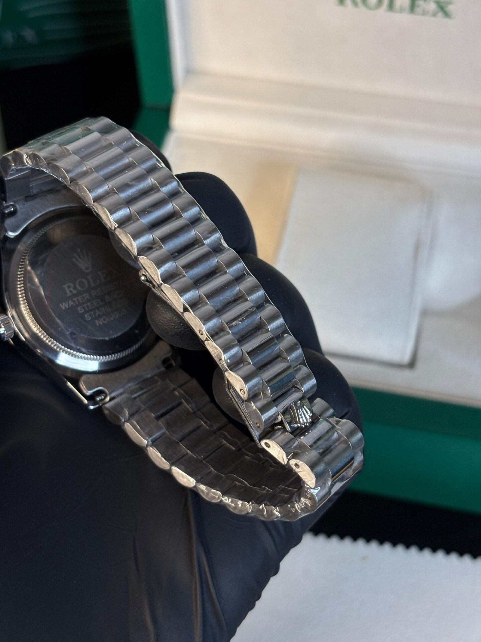 Rolex Oyster Perpetual Day Date Roman Silver-Blue Dial - Image 7