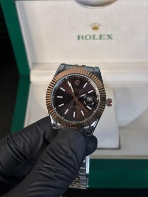 Rolex Oyster Perpetual Date just Silver-Brown Dial
