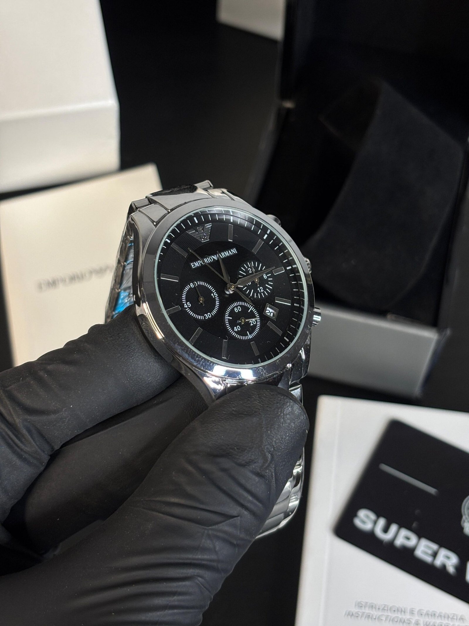 Emporio Armani Classic Silver Black - Image 3