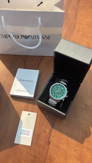 ARMANI EXCHANGE GUNMETAL SILVER-GREEN DIAL