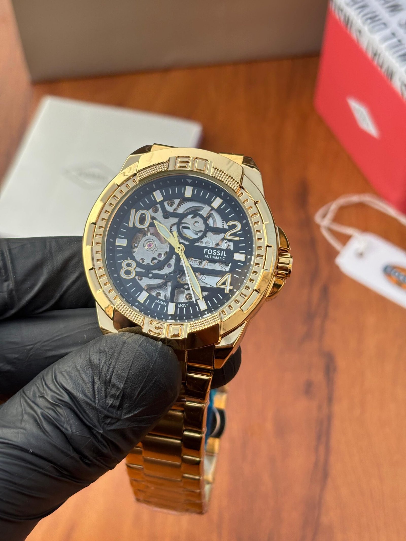 FOSSIL BRONSON AUTOMATIC GOLD BLACK DIAL (GLOSY) - Image 3