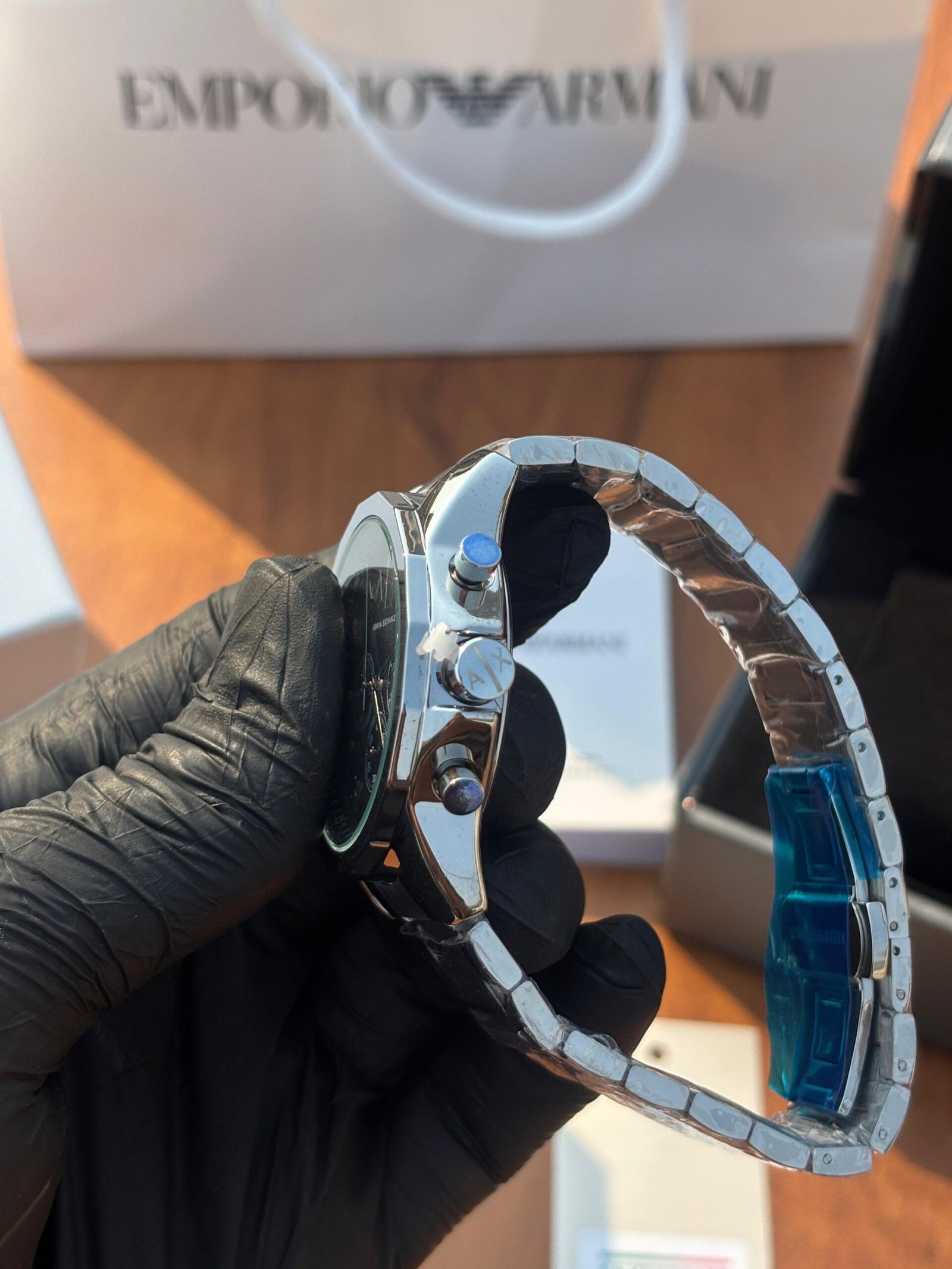 ARMANI EXCHANGE GUNMETAL SILVER-BLACK DIAL - Image 5