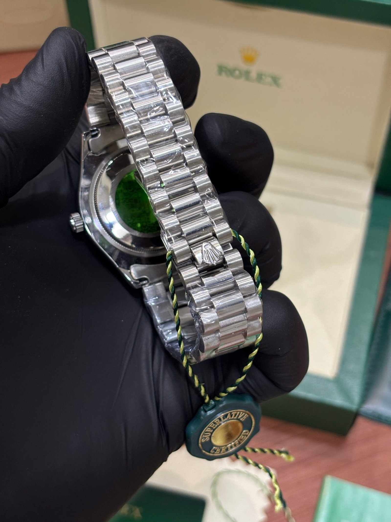 ROLEX OYSTER PERPETUAL DAY DATE SILVER BLUE ARABIC DIAL - Image 3