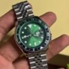 SEIKO GMT SILVER GREEN DIAL