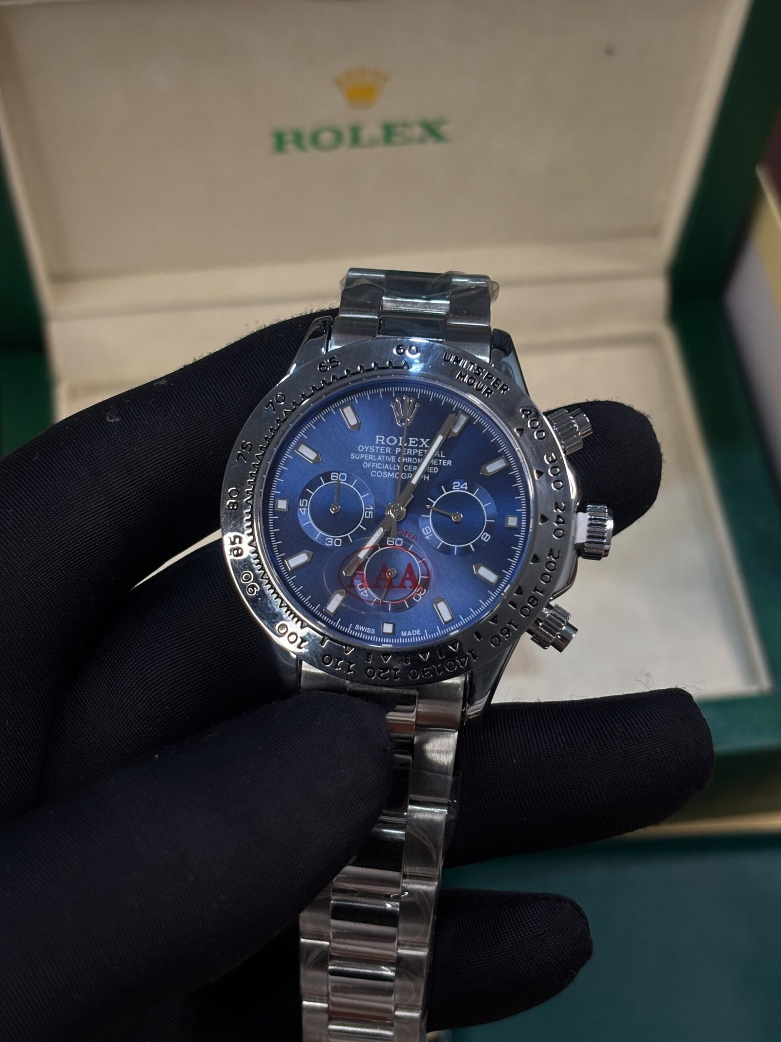 Rolex Daytona Oyster Perpetual Silver Blue - Image 3