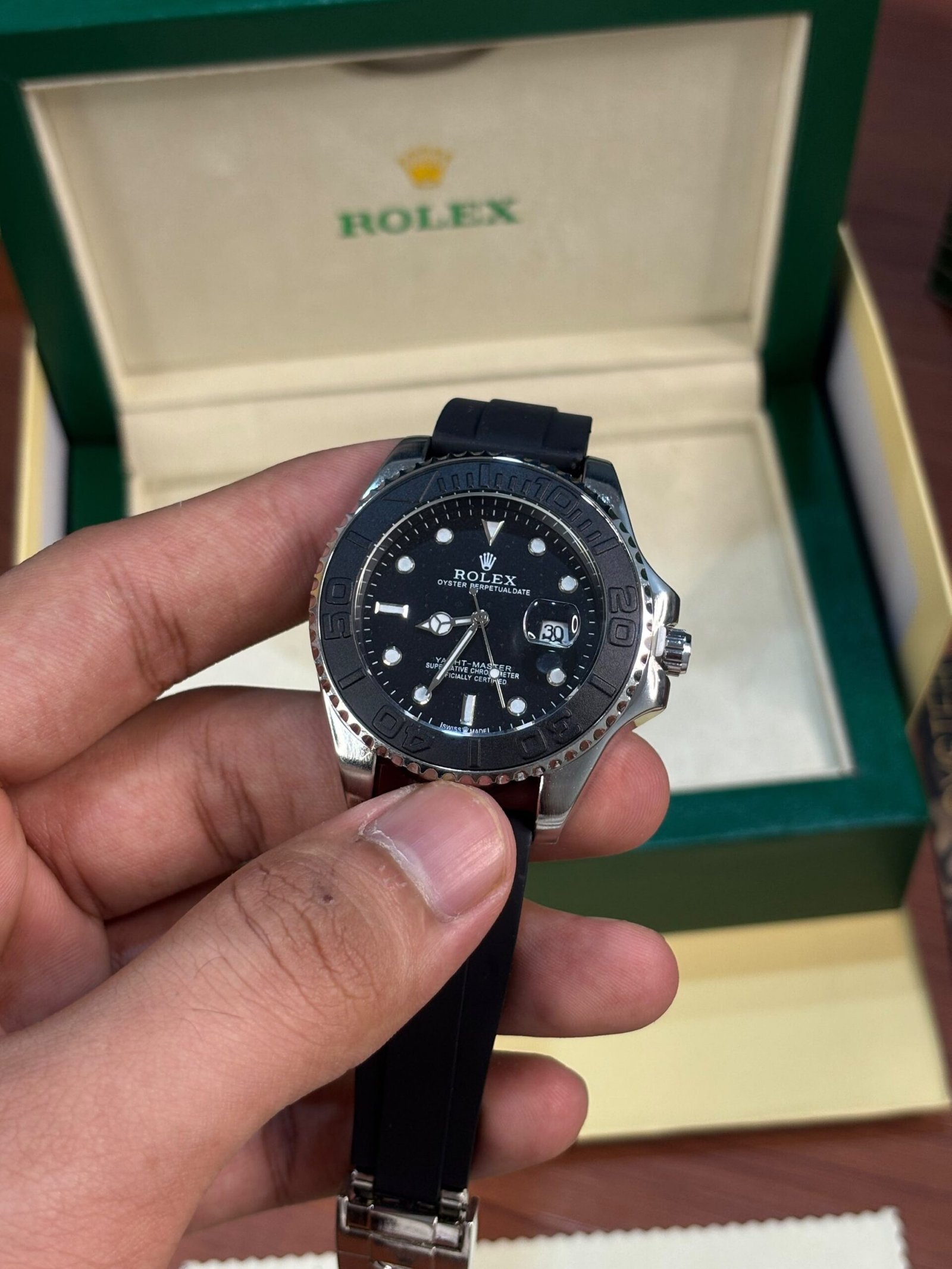 Rolex Yacht-Master silver black dail