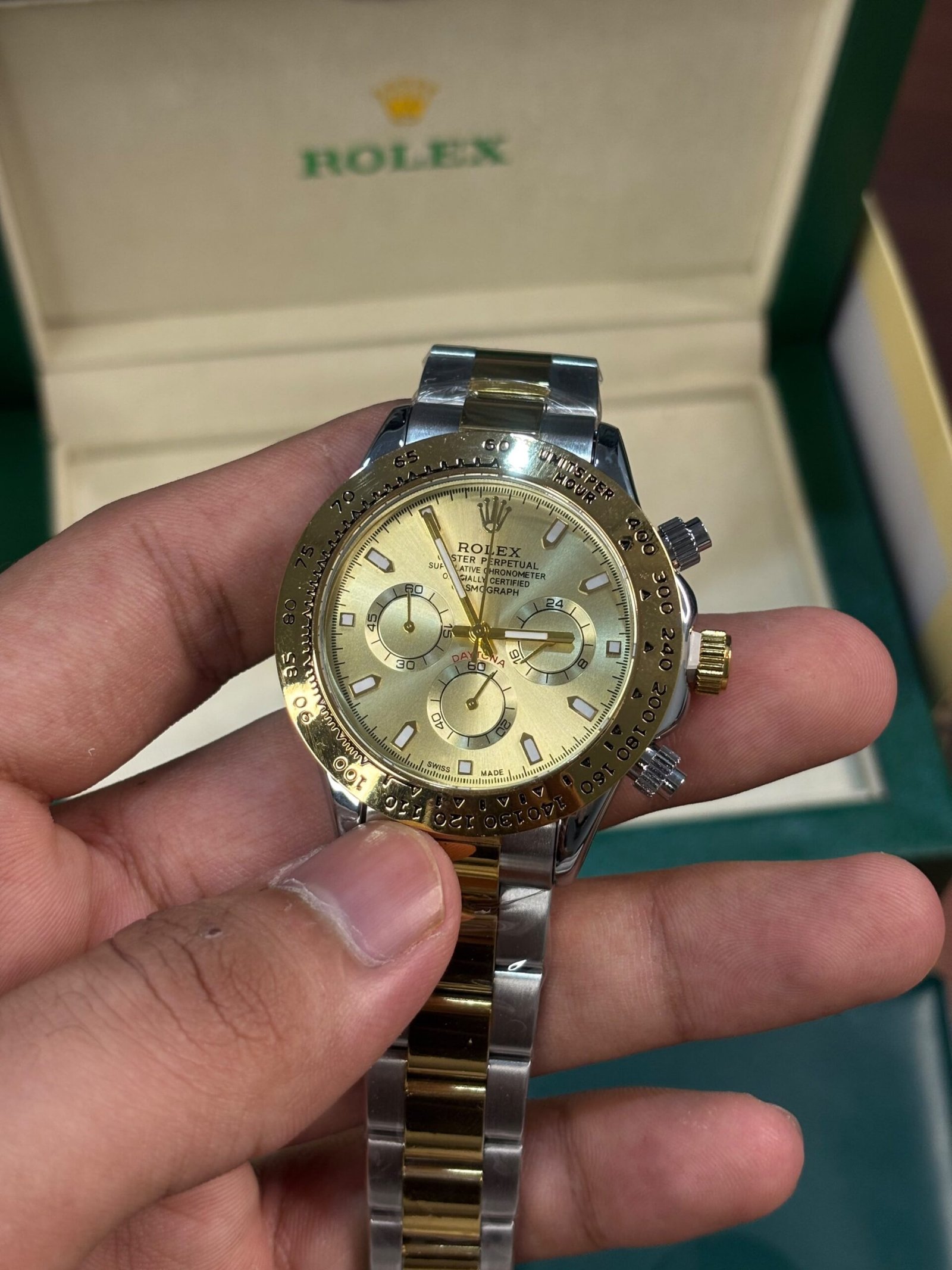 Rolex Daytona Oyster Perpetual Two Tone Gold To Gold Dial - Image 3