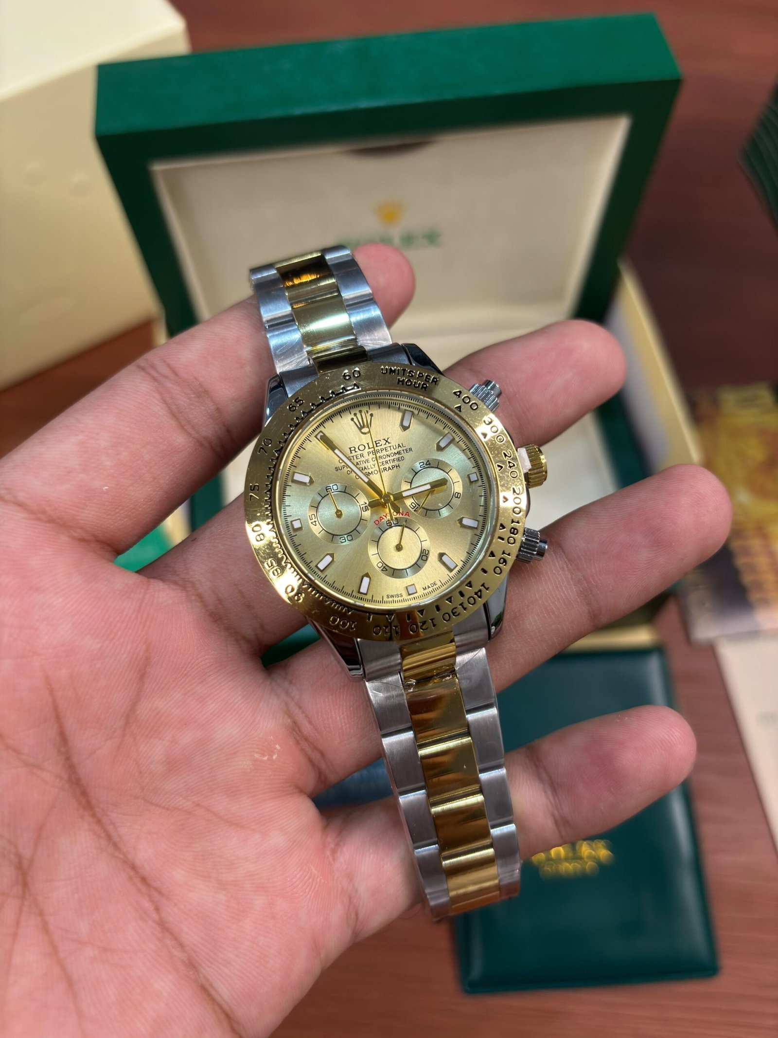Rolex Daytona Oyster Perpetual Two Tone Gold To Gold Dial - Image 2
